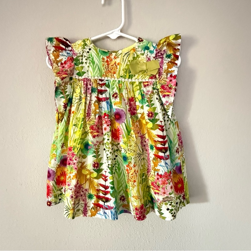 Pili Carrera Liberty Tresco Floral Dress Baby Girl 12 Months Made in Spain
